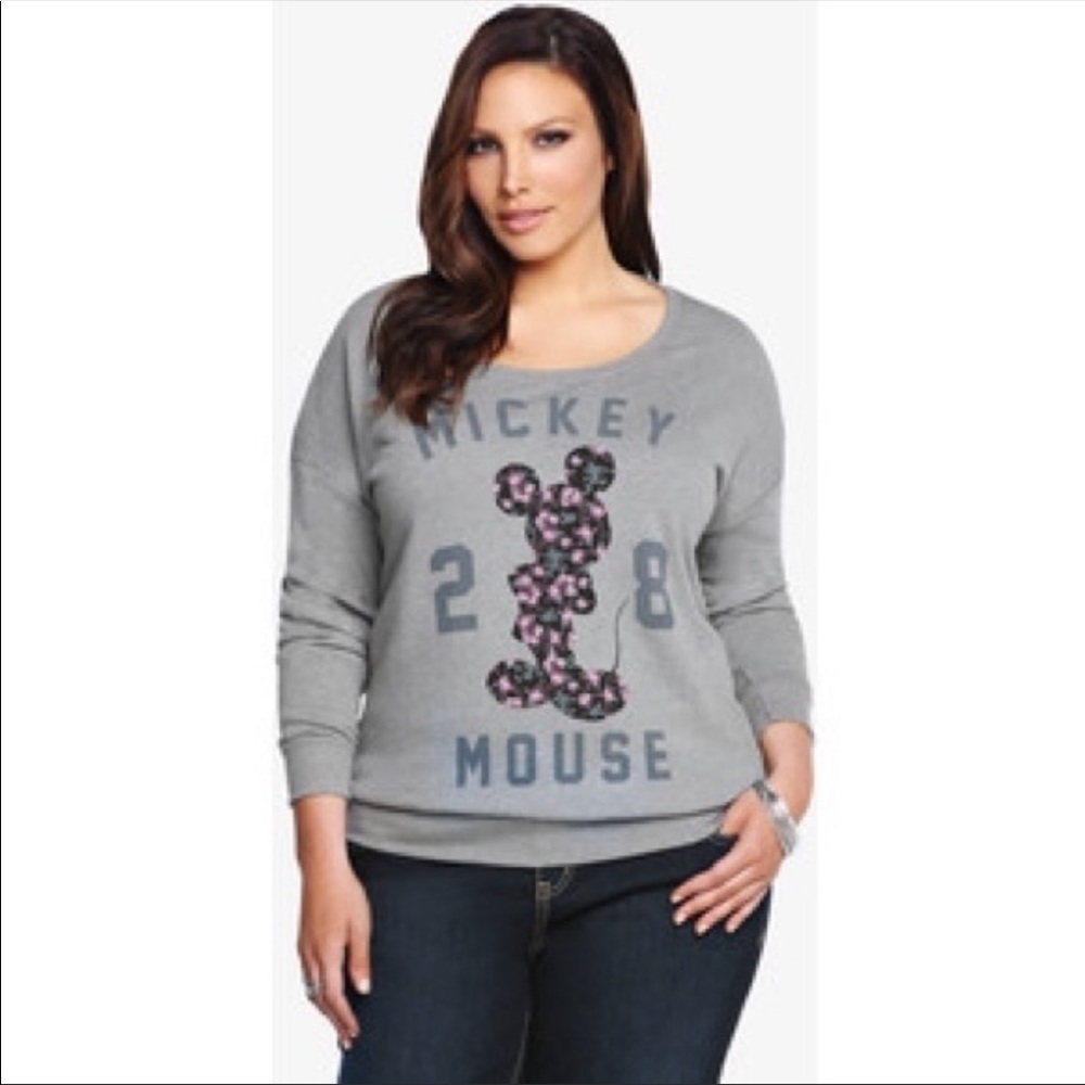 Torrid Floral Mickey Mouse Sweater